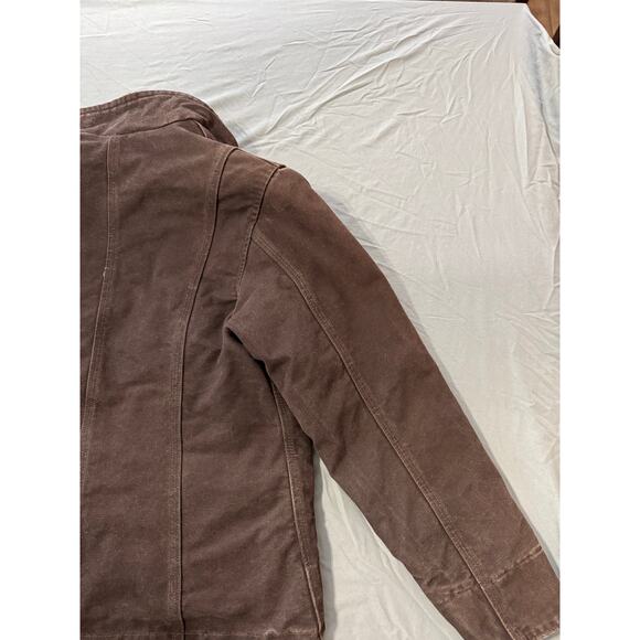 Vintage Dark Brown Carhartt Canvas Cayon Sherpa Lined Jacket Medium 8/10 WJ022 - Picture 9 of 10
